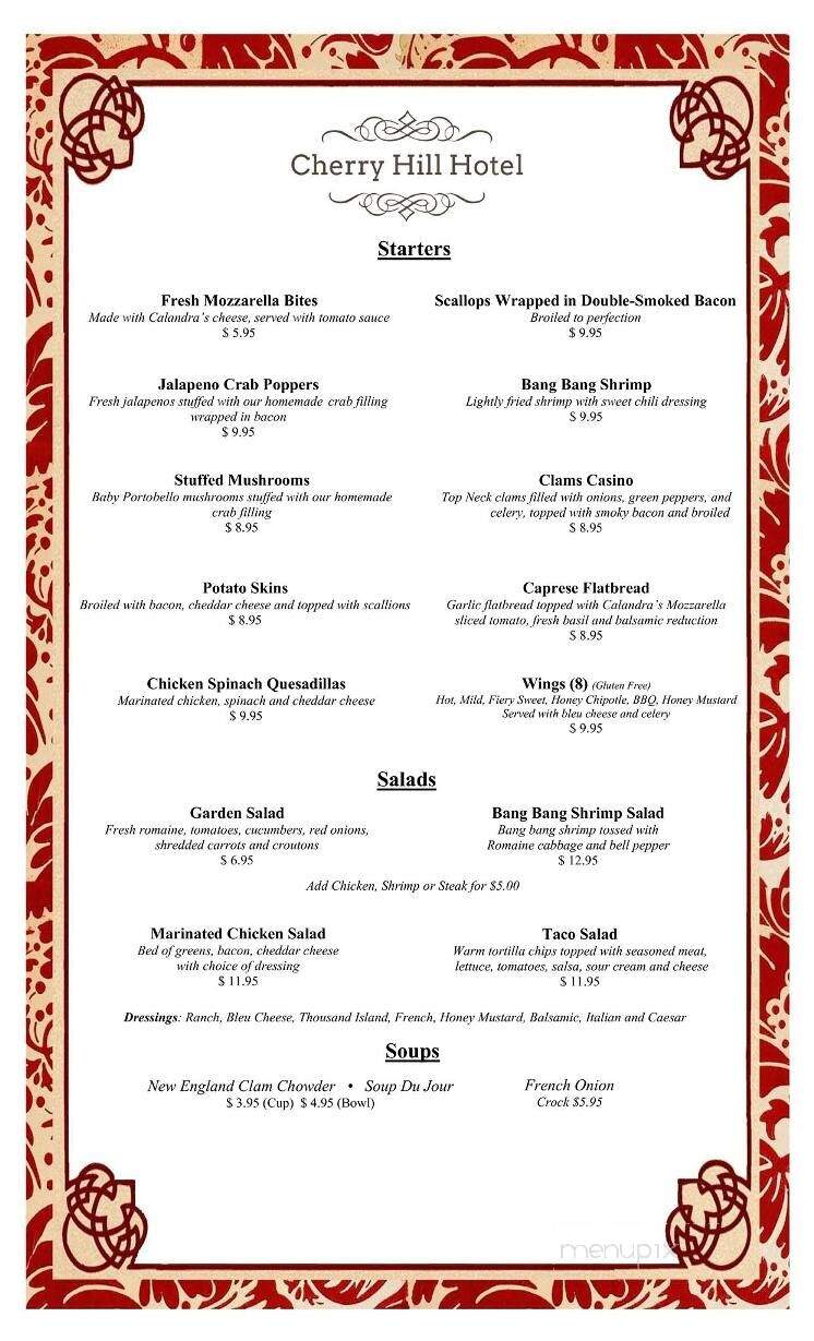 Chico's Cherry Hill Hotel - Nazareth, PA menu_pic