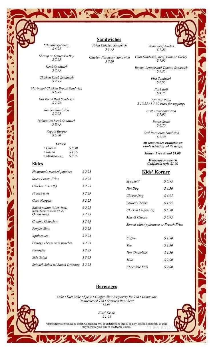 Chico's Cherry Hill Hotel - Nazareth, PA menu_pic