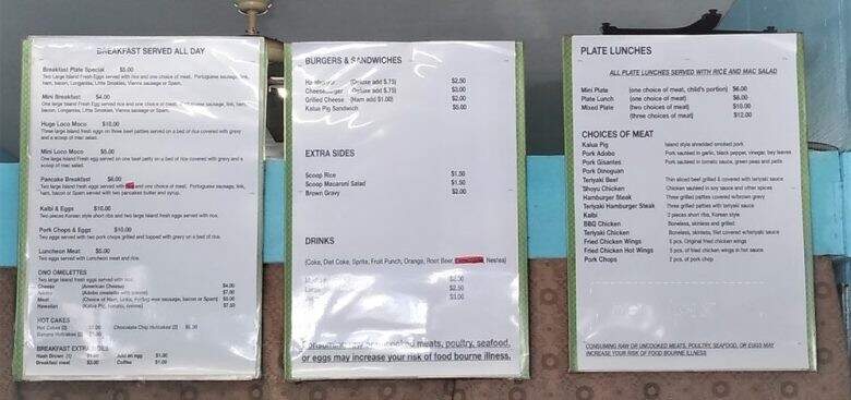Kens In Plus Out Plate Lunch - Waimanalo, HI menu_pic
