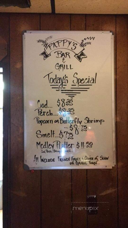 Pappy's - Rodney, MI menu_pic
