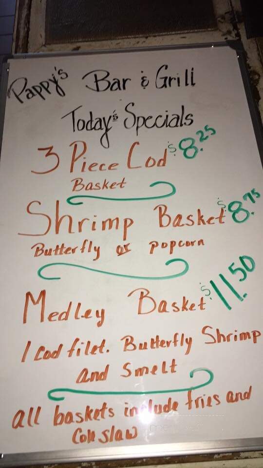 Pappy's - Rodney, MI menu_pic