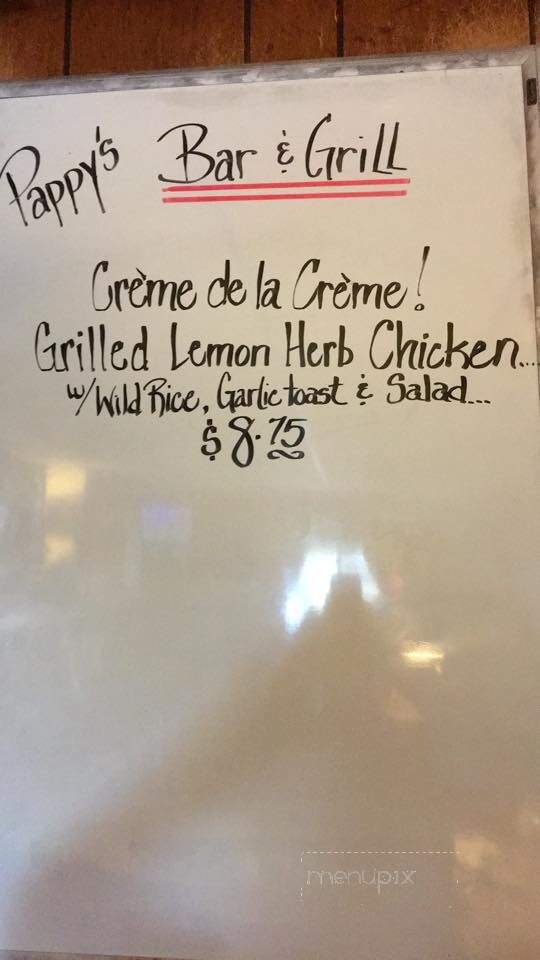 Pappy's - Rodney, MI menu_pic