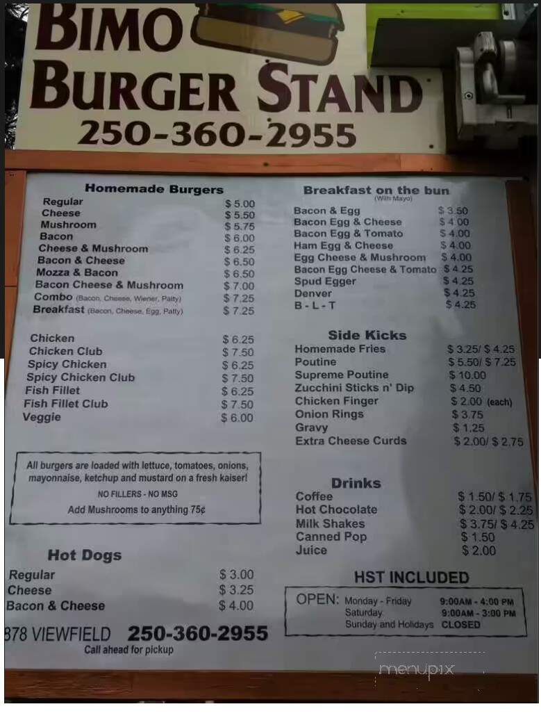 Bimo Burger Stand - Esquimalt, BC