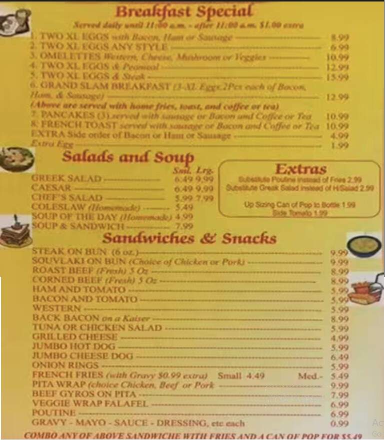 Flame Restaurant & Tavern - Toronto, ON menu_pic