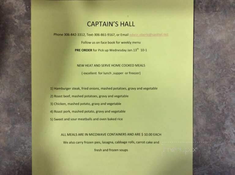 Captain's Table - Weyburn, SK menu_pic