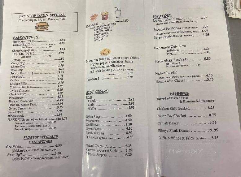 Riggen's Frostop - Chrisman, IL menu_pic