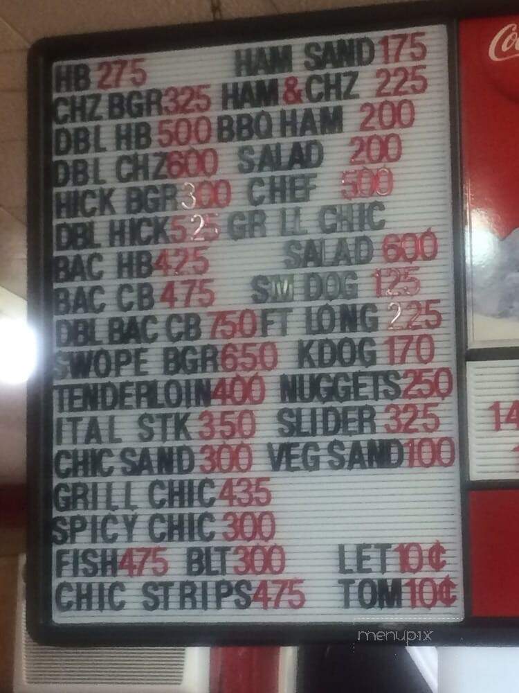 Swope's Drive-In - Rich Hill, MO menu_pic