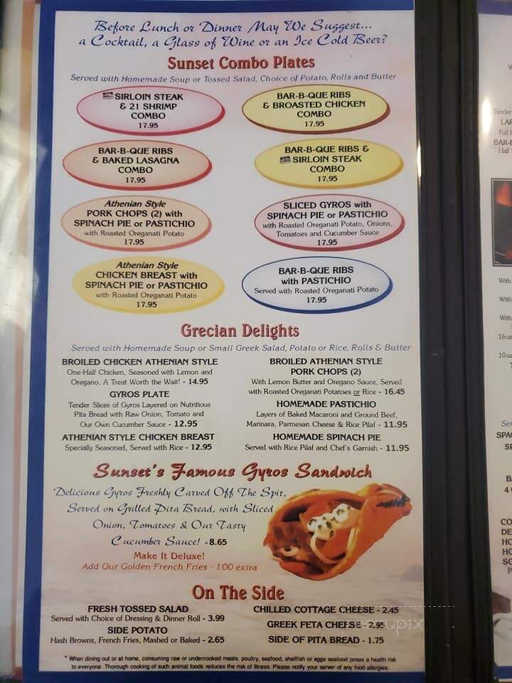 Sunset Family Restaurant - Waukesha, WI menu_pic