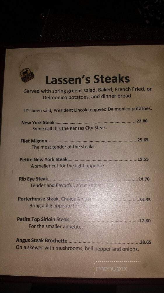Lassen's Steaks - Susanville, CA menu_pic