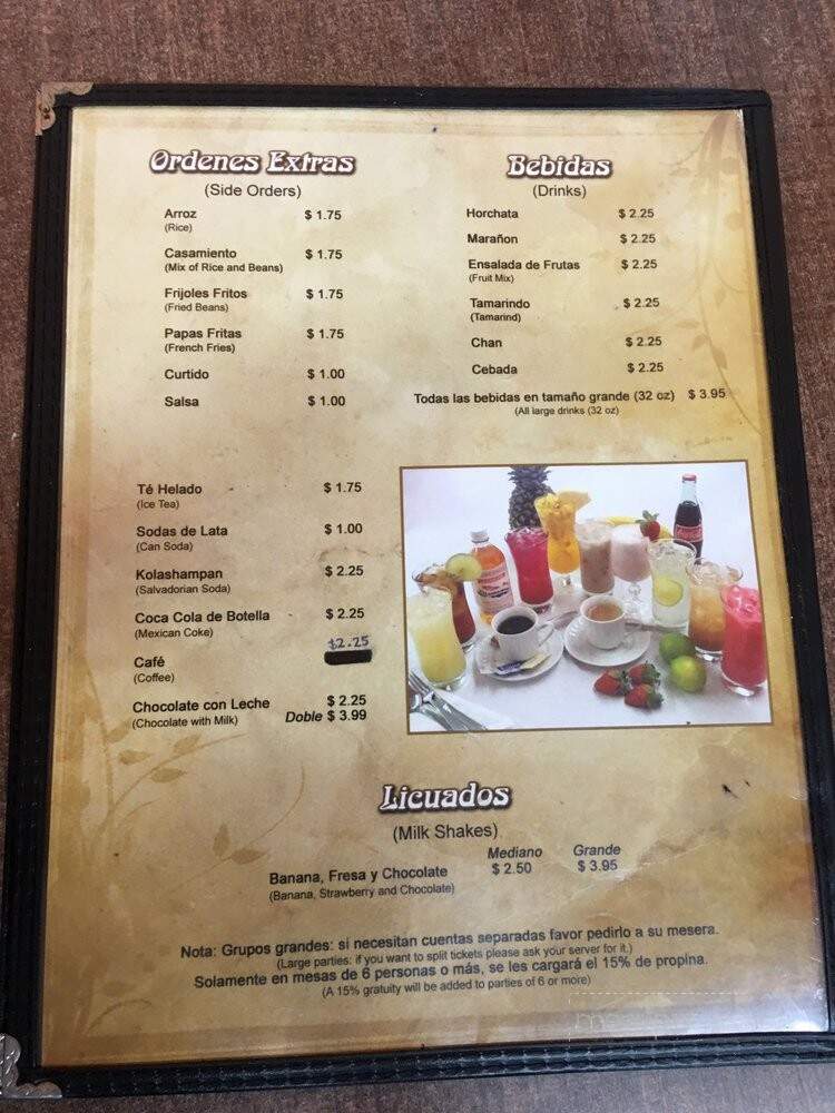 Restaurant Y Pupuseria Olocuilta - Pasadena, TX menu_pic