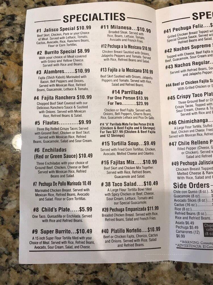 Taqueria Los Jaliscienses - Kyle, TX menu_pic