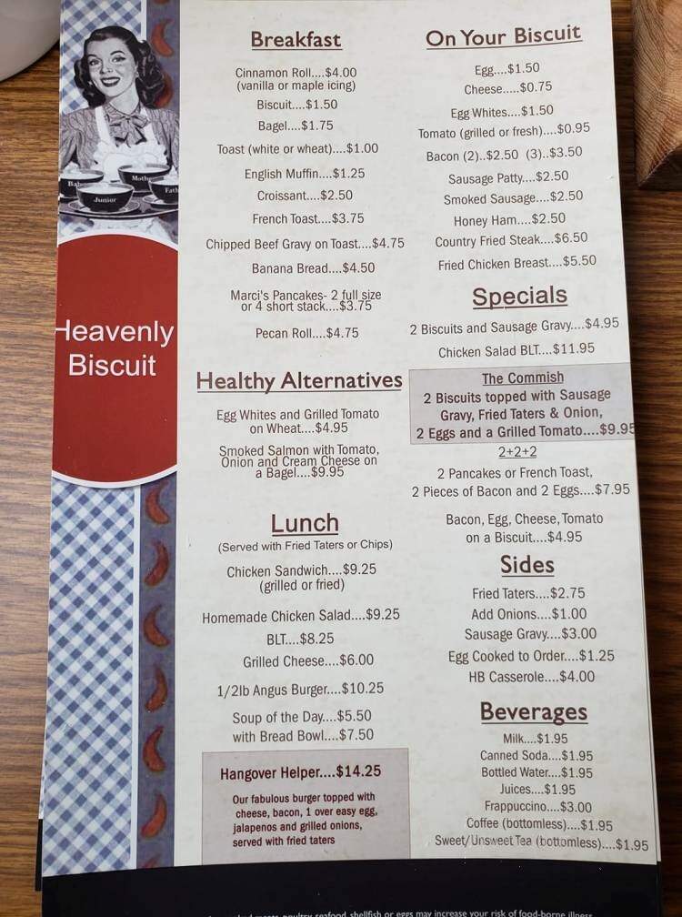 Heavenly Biscuit - Nashville, IN menu_pic