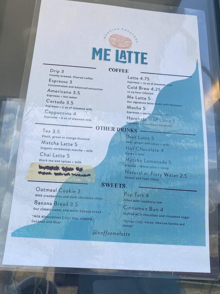 Me Latte - San Antonio, TX menu_pic
