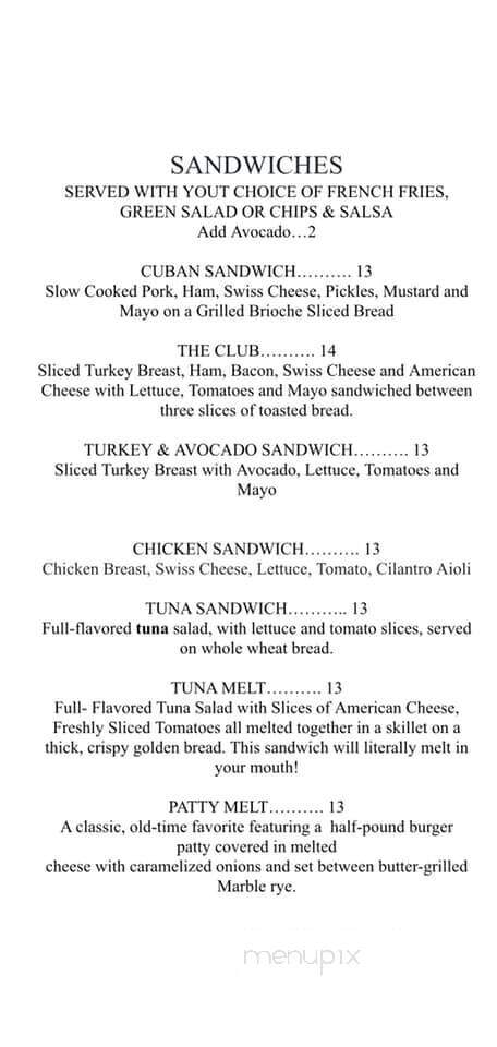 The Cove Bar & Grill - Avalon, CA menu_pic