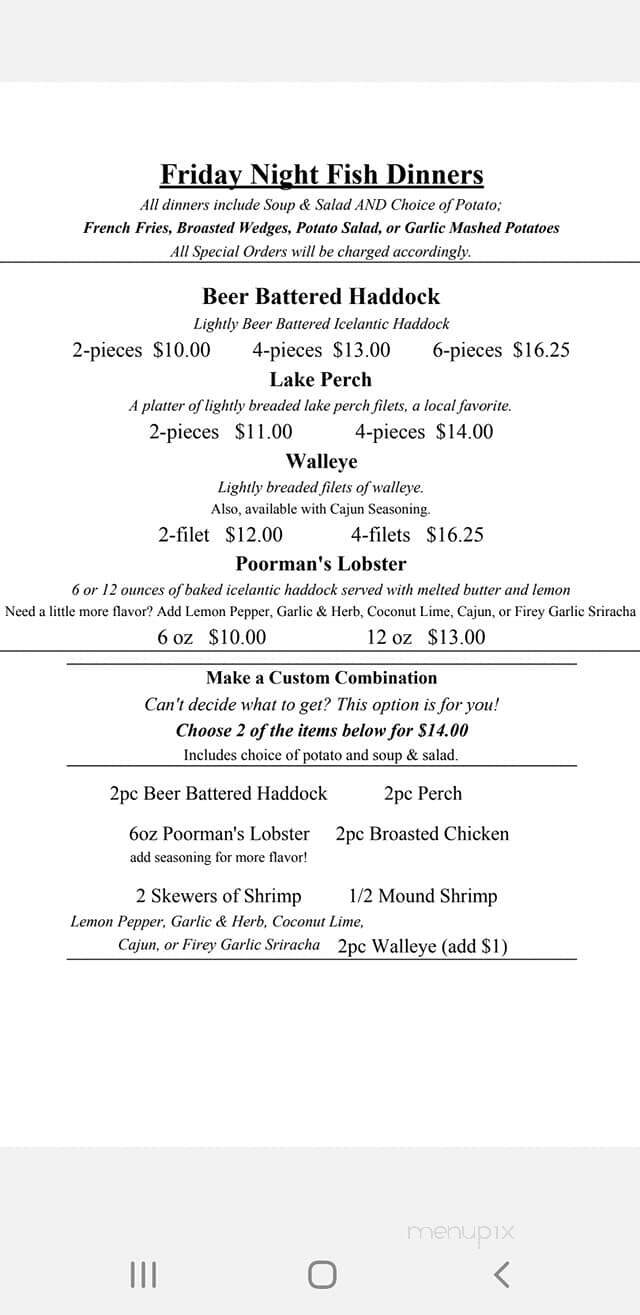 Longbranch Saloon - Neshkoro, WI menu_pic