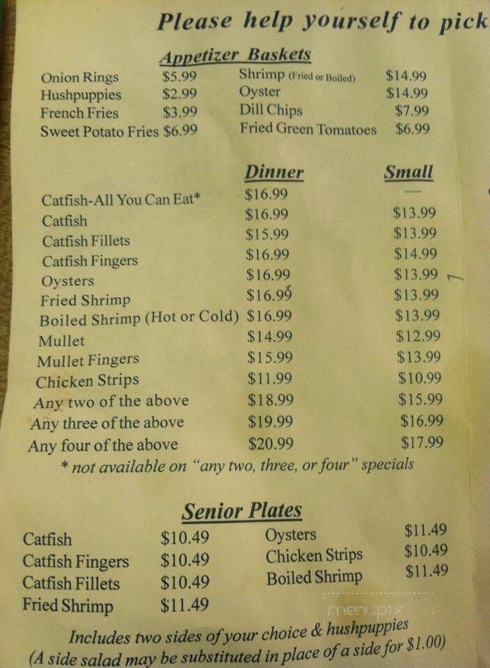 Nothing Fancy Fish House - Leary, GA menu_pic