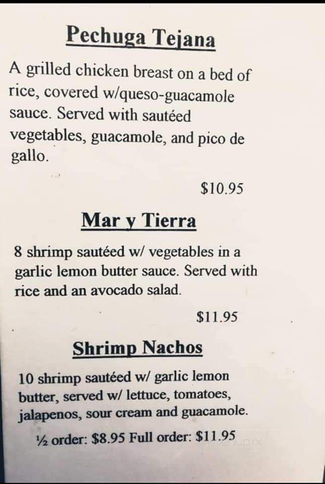 Tierra Del Sol - Sulphur Springs, TX menu_pic