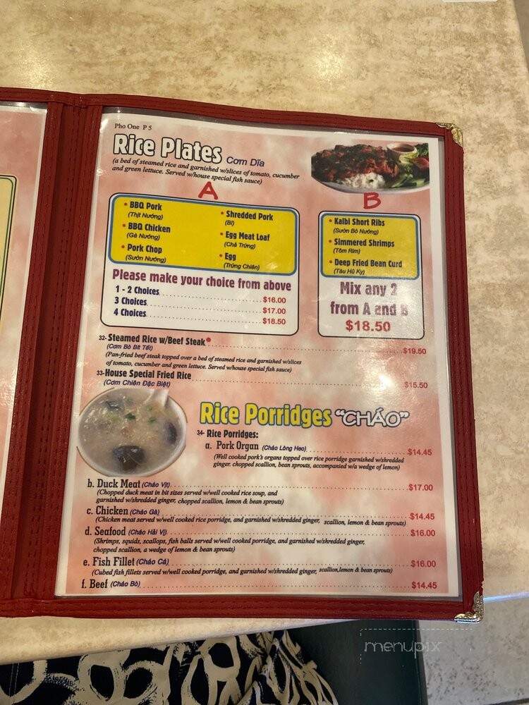 Pho 1 Vietnamese Restaurant - Honolulu, HI menu_pic