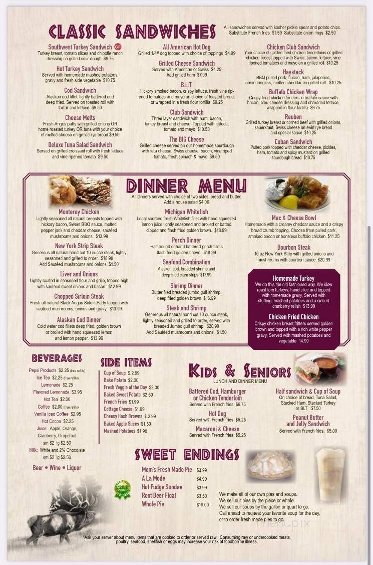 Rivers Edge Restaurant - Indian River, MI menu_pic