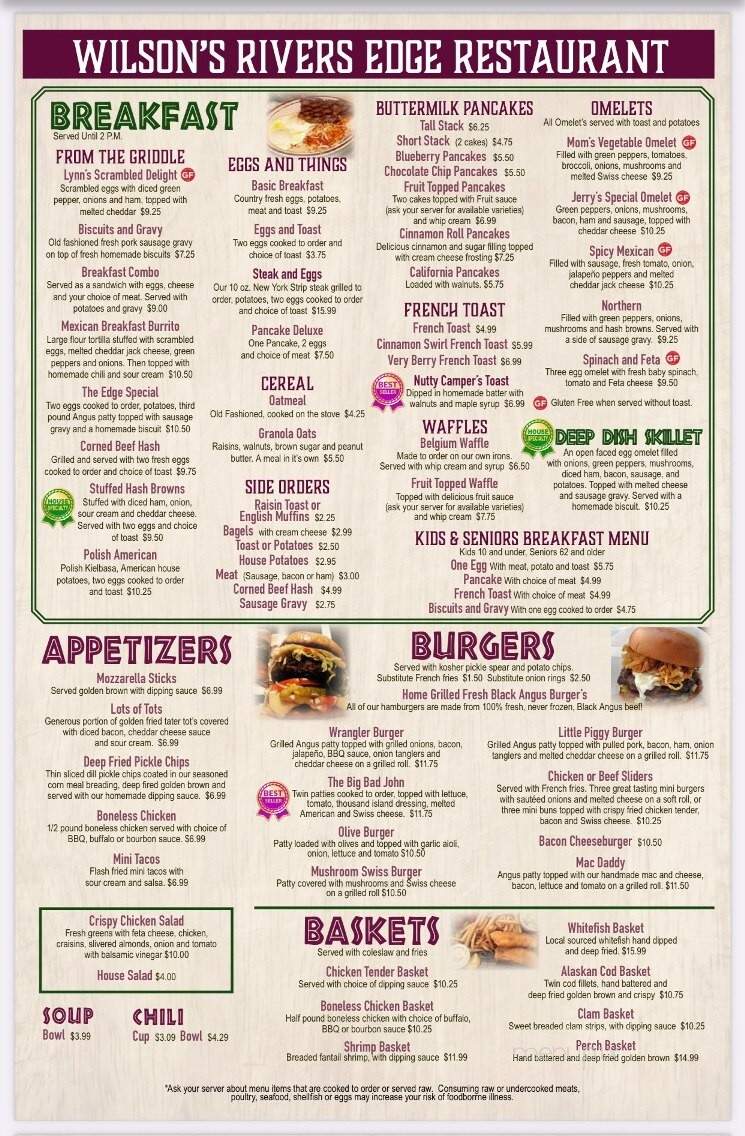 Rivers Edge Restaurant - Indian River, MI menu_pic
