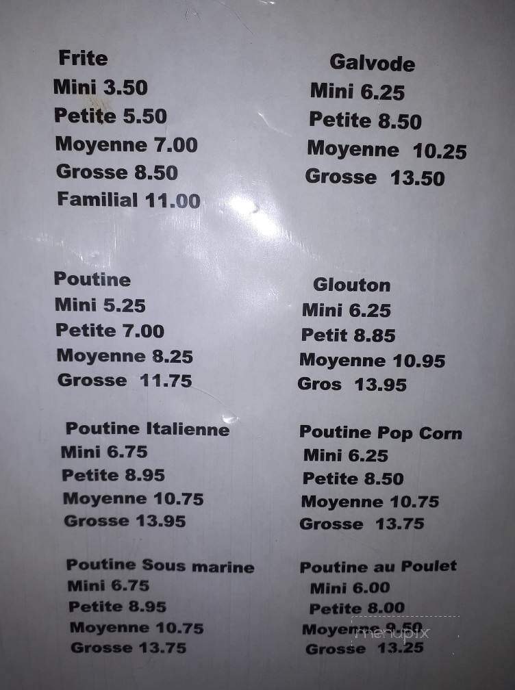Resto du Coin - Saint-Alphonse-De-Caplan, QC menu_pic
