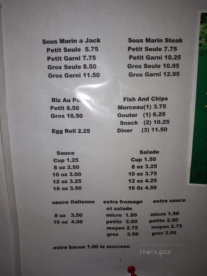 Resto du Coin - Saint-Alphonse-De-Caplan, QC menu_pic