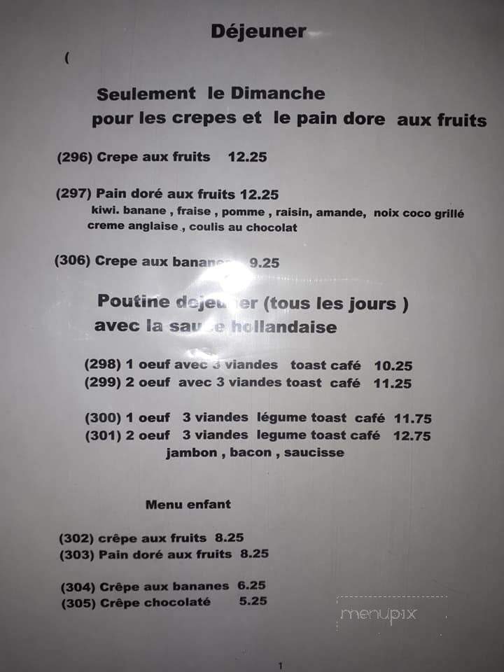 Resto du Coin - Saint-Alphonse-De-Caplan, QC menu_pic