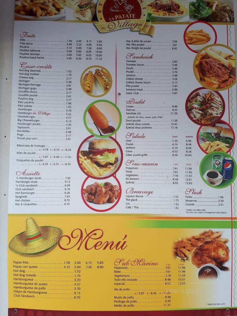 Patate Du Village (La) - Sainte-Clotilde-De-Chateauguay, QC menu_pic
