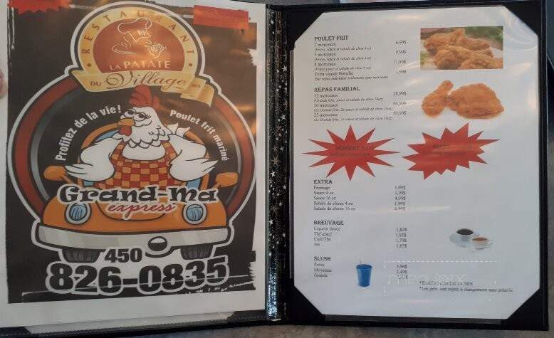 Patate Du Village (La) - Sainte-Clotilde-De-Chateauguay, QC menu_pic