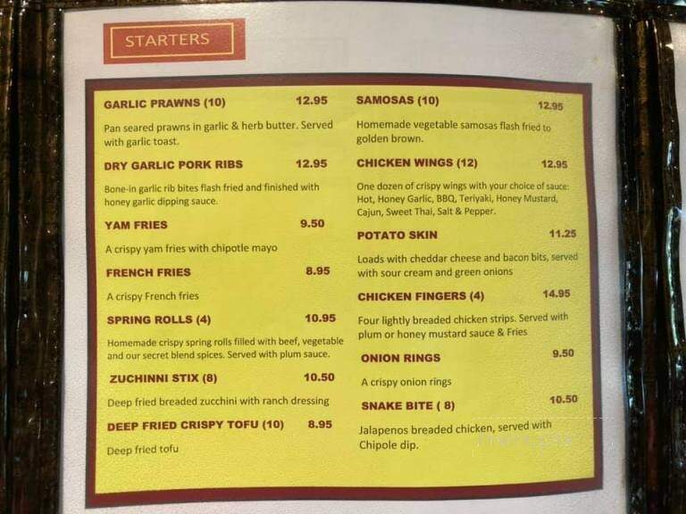 Brownsville Pub - Surrey, BC menu_pic