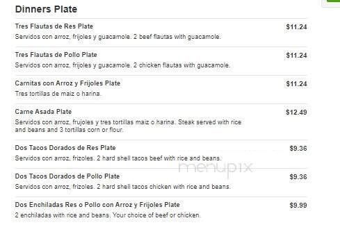 Taco's El Sol - Topeka, KS menu_pic