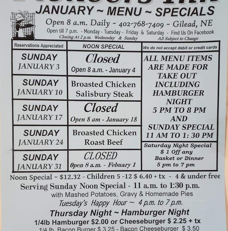 Pioneers Inn - Gilead, NE menu_pic
