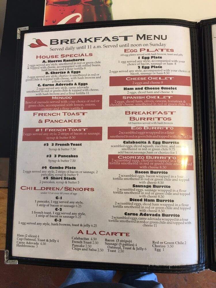Abuelita's New Mexican Restaurant - Bernalillo, NM menu_pic