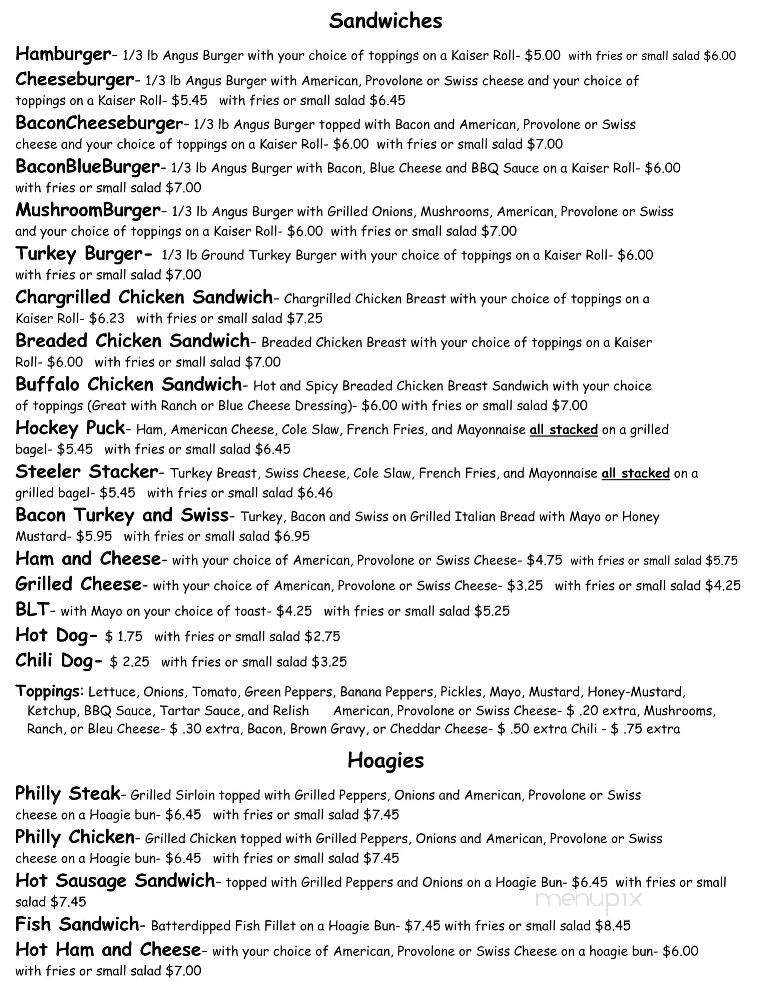 Dew Drop Inn - Chicora, PA menu_pic