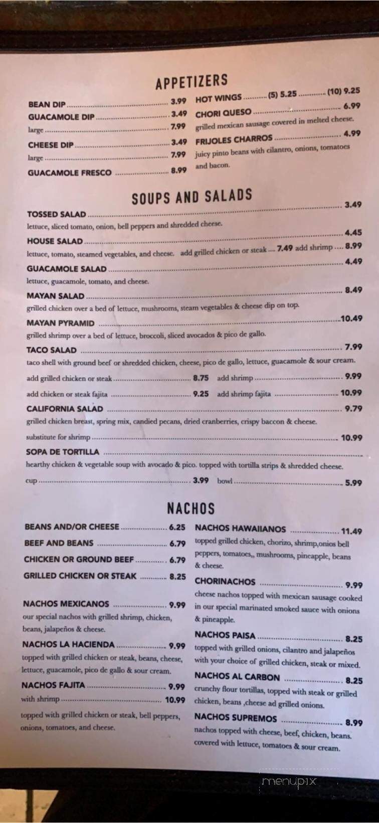 Casa Mexicana - Shelbyville, TN menu_pic