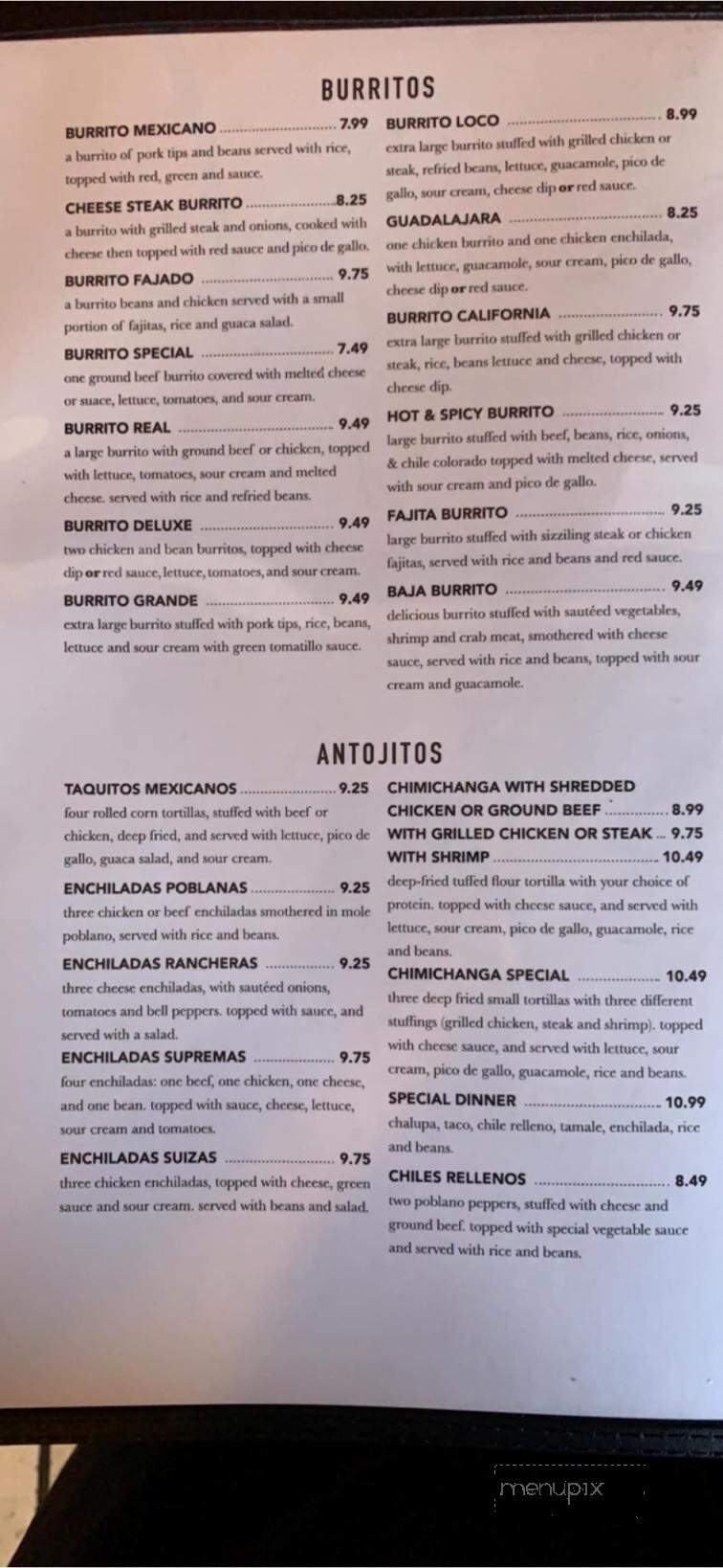 Casa Mexicana - Shelbyville, TN menu_pic