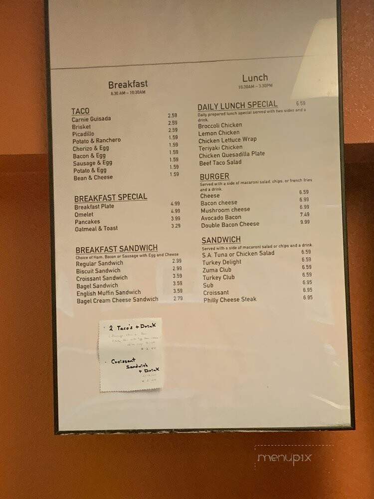 Cypress Cafe - San Antonio, TX menu_pic