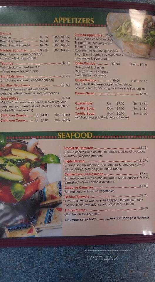 Don Chano - Alvarado, TX menu_pic