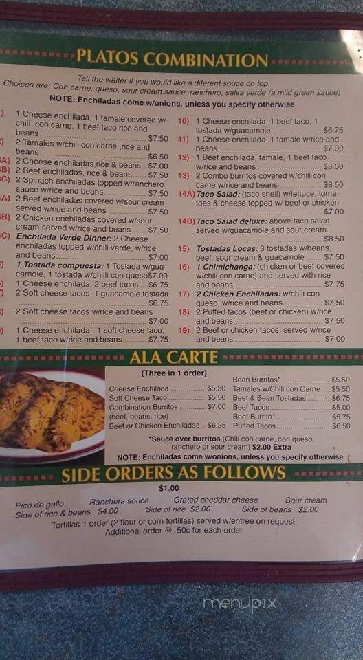 Don Chano - Alvarado, TX menu_pic