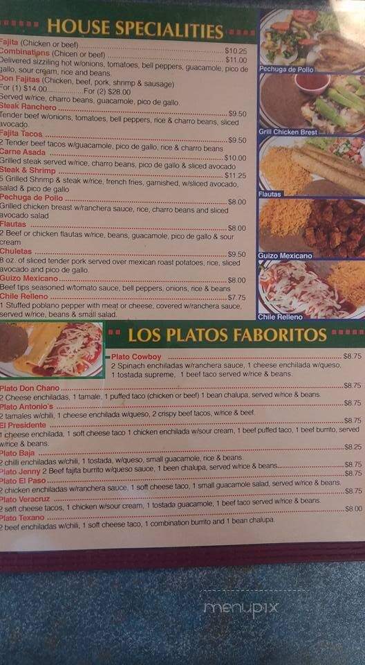 Don Chano - Alvarado, TX menu_pic