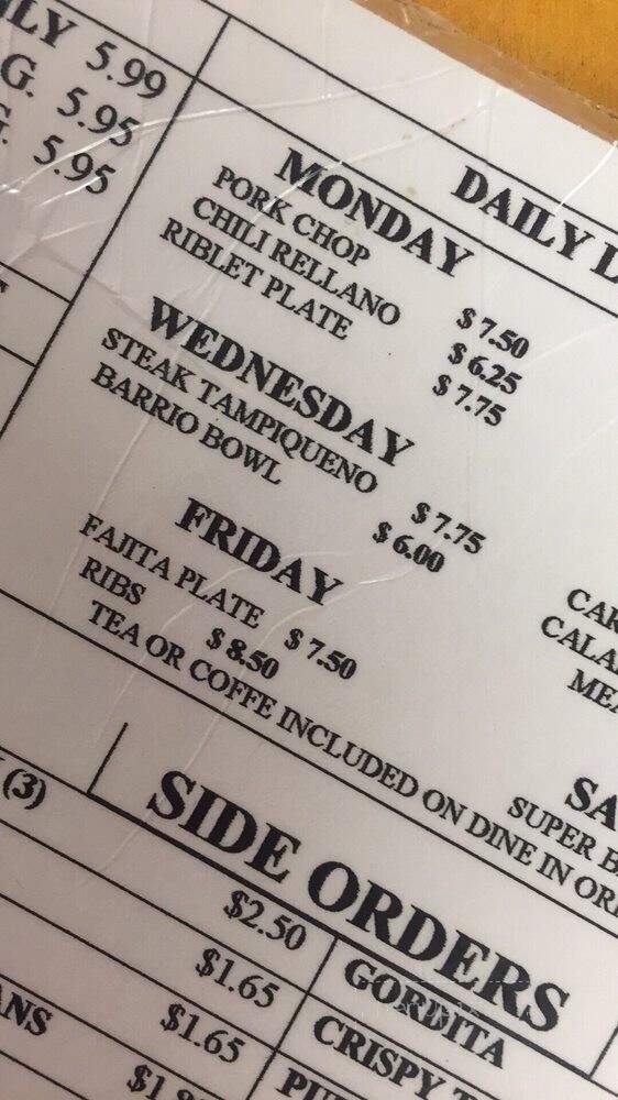 Mary's Snack Bar & Cafe - San Antonio, TX menu_pic