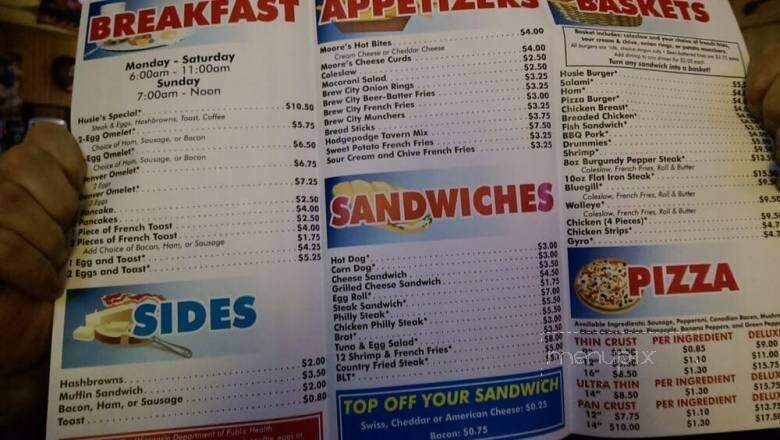 Husie's - Blanchardville, WI menu_pic