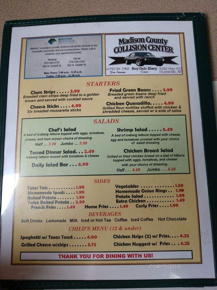 Crossbow Restaurant - Huntsville, AR menu_pic