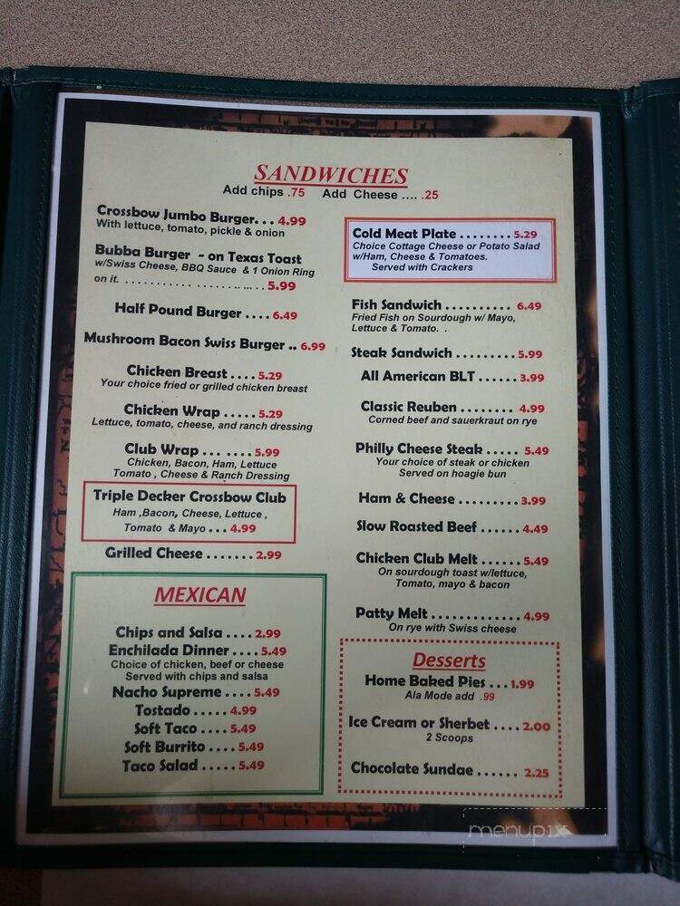 Crossbow Restaurant - Huntsville, AR menu_pic