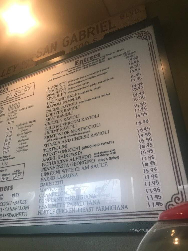 Petrillo's Pizza Restaurant - Glendora, CA menu_pic
