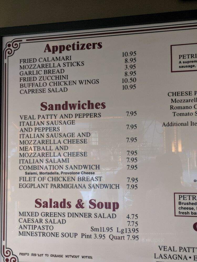 Petrillo's Pizza Restaurant - Glendora, CA menu_pic