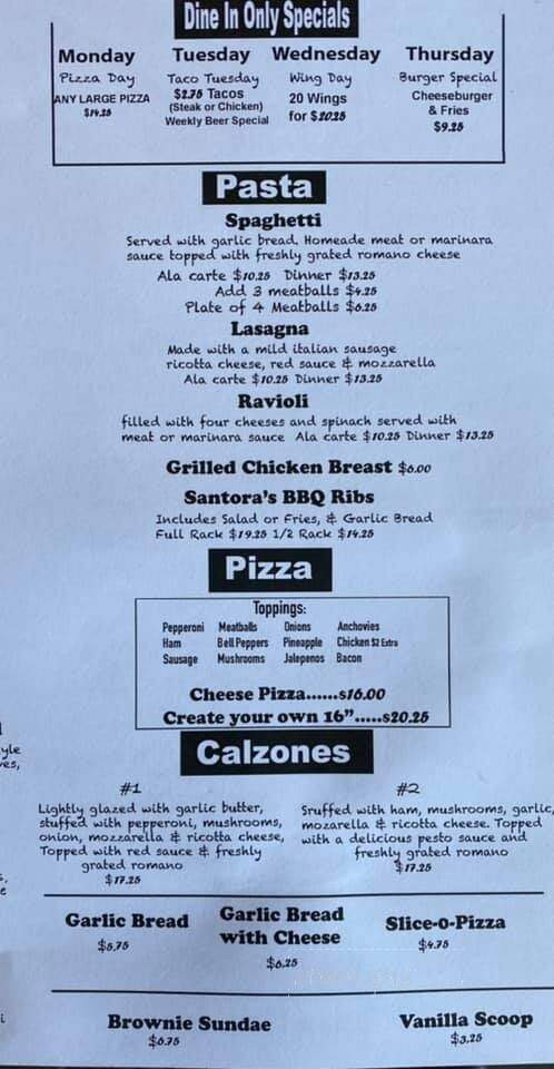 Santora's Pizza Subs & Wings - Mission Viejo, CA menu_pic
