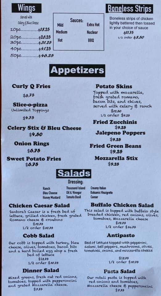Santora's Pizza Subs & Wings - Mission Viejo, CA menu_pic