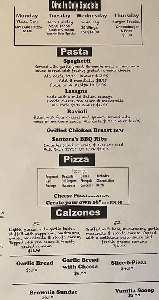 Santora's Pizza Subs & Wings - Mission Viejo, CA menu_pic