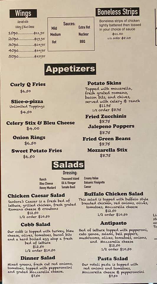 Santora's Pizza Subs & Wings - Mission Viejo, CA menu_pic